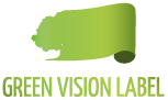Logo Green Vision Label in Grün auf weißem Hintergrund